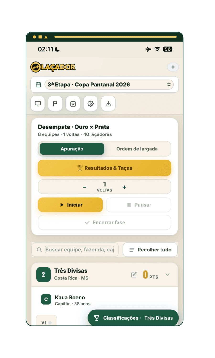 Central de Apuração: controle da prova